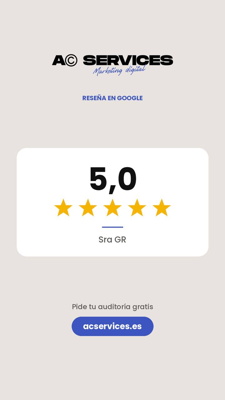 Captura original de la reseña de Google de Sra GR